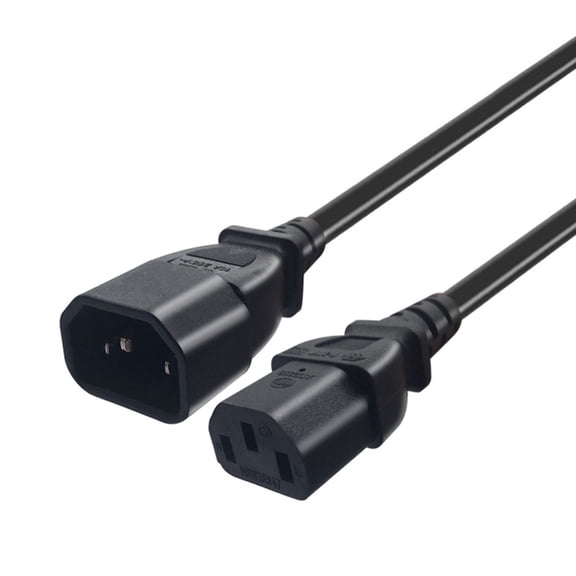 Yammee IEC 320 C14 Male to IEC 320 C13 Power Cable Cord for Laptops Power Adapters