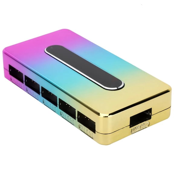 Yammee Integrated ARGB Fan Hub SATA Interface ARGB/RGB HUB Controller REV.A 5V 10-Port 3 Pin PC Fan Controller Fan Lighting Hub