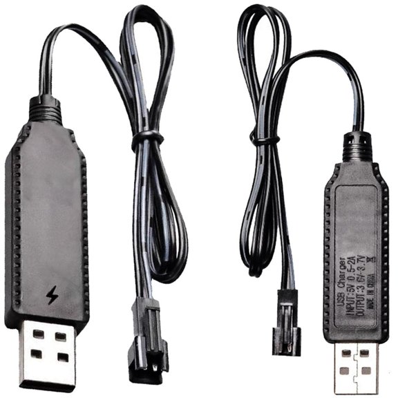 Yammee Intelligent IC 3.7V USB Battery Charger Cable with SM2.0 2P Plugs and LED Light