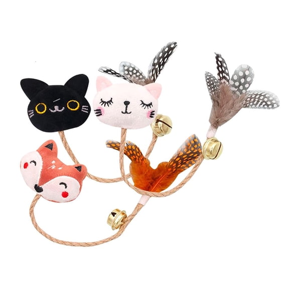 Yammee Interactive for Cat Toys Cute Plush Dolls with Feather and Bell Filled with Catn