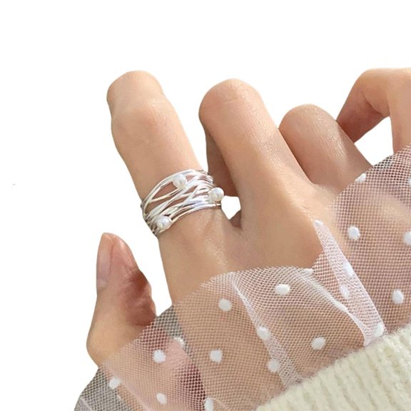 Yammee Irregular Rings for Women Adjustable Opening Finger Rings Handmade Accessories