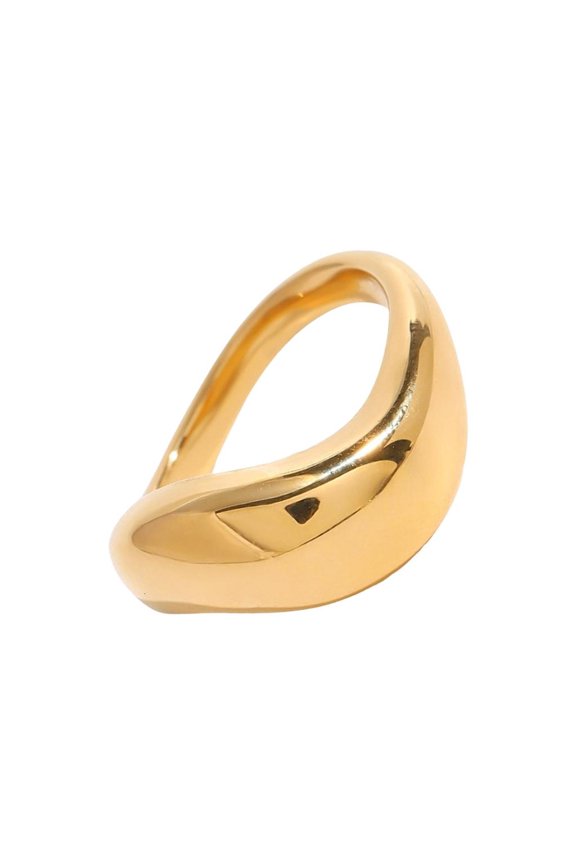 Yammee Irregular Waved Style Unisex Rings Sturdy Stainless Steel Finger Rings Jewelry