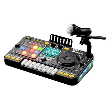 Yammee Kids Rechargeable DJ Mixer With Karaoke Microphones Multifunctional Music Creation Toy For Aspirings DJs