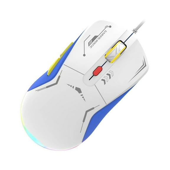 Yammee LED Corded Gaming Mouse Adjustable 3200DPI Programmable Buttons Gaming Mouse