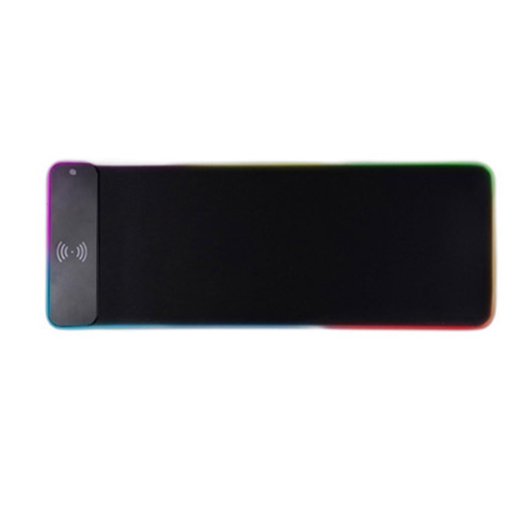 Yammee LED Gaming Mouse Pad with 15W Wireless Charging Rubber Base Computer Keyboard Mat for Gaming PC Laptop Accessories