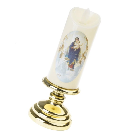 Yammee LED Wax Candle Battery powered Flameless Lighting Religious Decoration Tealight