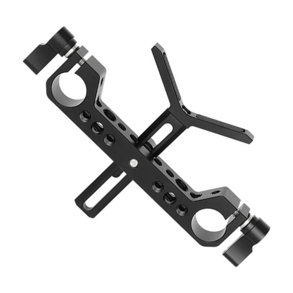 Yammee Lens Support Bracket Holder With Double 19mm Rail Clamp Adapter For DSLR Camera