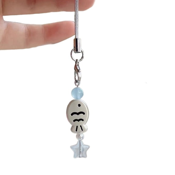 Yammee Lovely Fish Phone Lanyard Detachable Keychain Pendant Jewelry Accessory for Bag