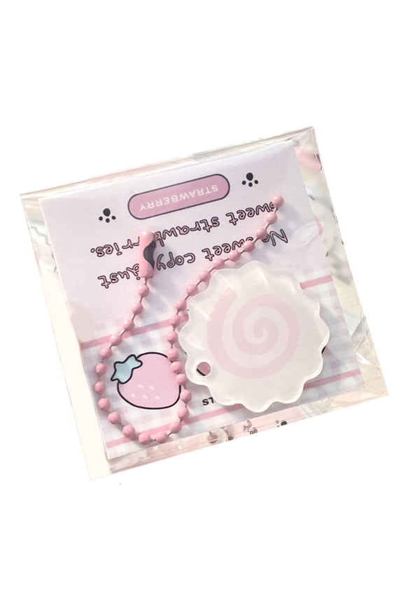 Yammee Lovely Pink Squid Roll Charm Keychain Hanging Ornament Pendant Car Keyring Backpack Decoration Bag Charm Jewelry