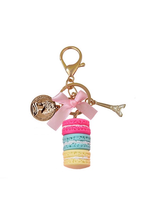 Yammee Macaron Keychain Bowknot Car Keyring Bag Purse Pendant Backpack Car Key Fob Gift