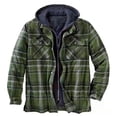 thumbnail image 1 of Yammee Men's Plaid Flannel Shirt Coat Quilted with Polyfill Insulated, 1 of 5