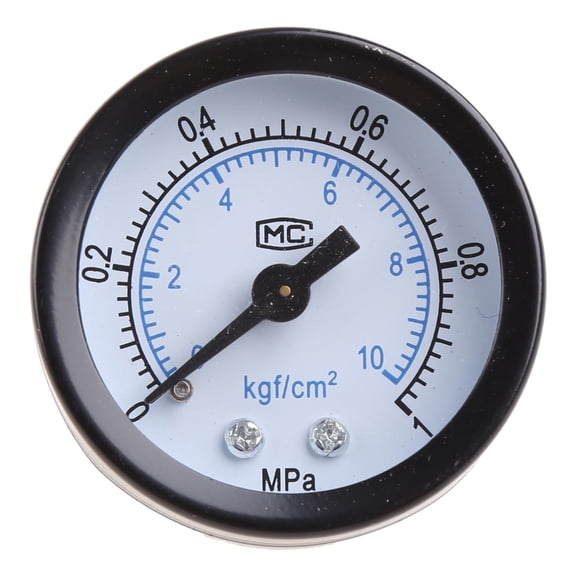 Yammee Mini Pressure Gauge 0-1.0 Mpa-/0-10kgf/cm² Dual Scale- Back Mount 1/8 in Thread