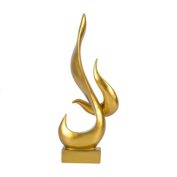 Yammee Modern Abstract Sculptures Resin Flame Statue for Living Room Table Centerpieces