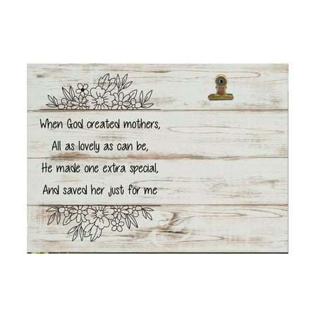 Yammee Mothers Day Wooden Pictures Frame with Secure Clip Create Gift for Mom