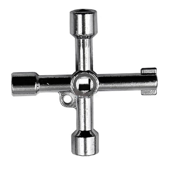 Yammee Multifunction Key Wrench 4 Way Universal Cross Wrench Tool Elevator Plumbing
