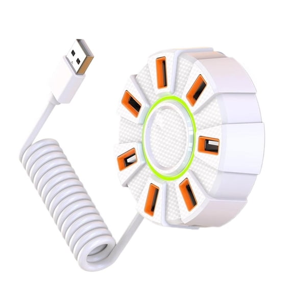 Yammee Multiple Port USB 2.0 Hubs 7 Slots Fast Speed Data Transfer 480Mbps With Dynamic RGBs Lighting And Design