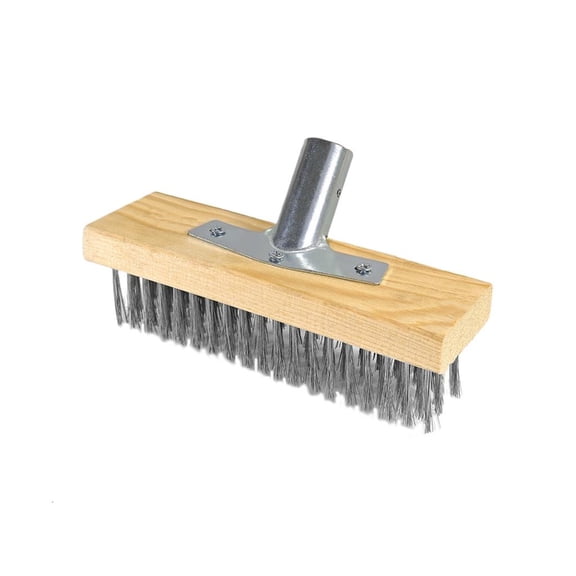 Yammee Multipurpose Steel Metallic Wire Deck Brush Head for Outdoor Deck Garage Pool