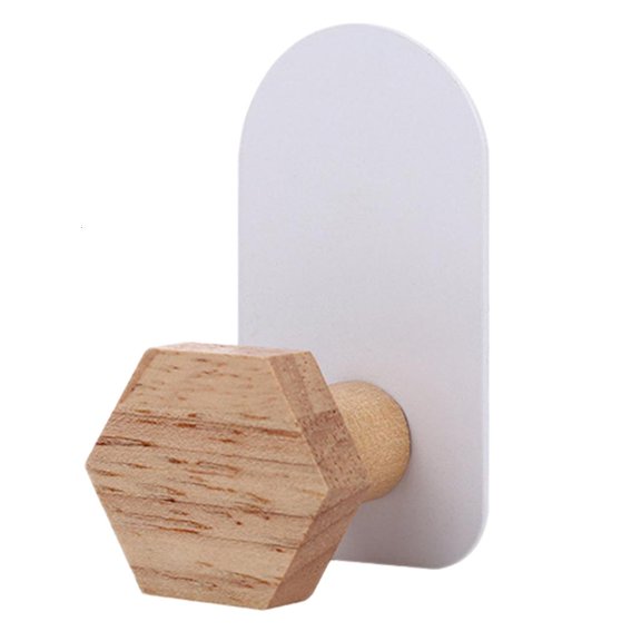 Yammee Star Shape Hanger Hook Wall Mounted Modern Hook Handmade Decorative Wood Hanger