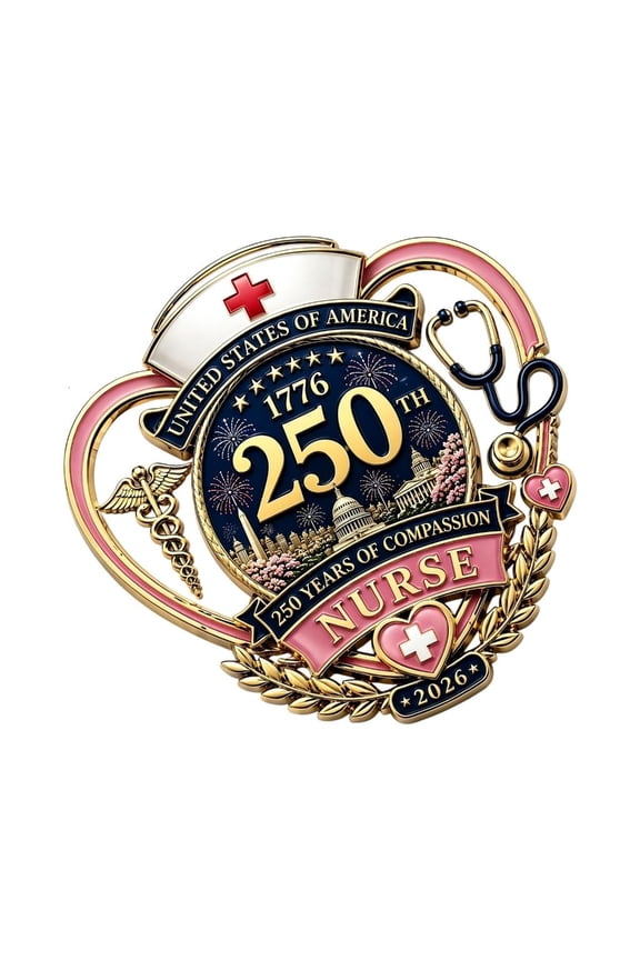 Yammee Nurse Day Appreciation Brooch 250Th Year Commemorative Pin For Medicals Staff Tributes Symbolic American Gift Elegant Jewelry