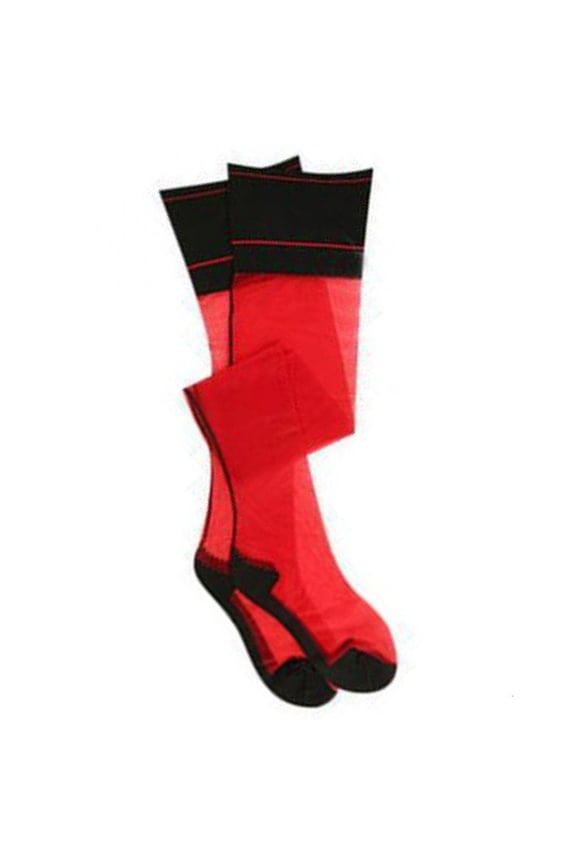 Yammee Nylon Stocking Contrast Top Cuban Heel Thigh High Stockings with Back Seam Women