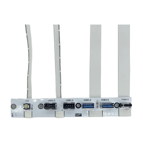 Yammee PC Case Front IO Module 5 USB Port Including USB C 20Gbps Data Transfer LED Indicator Switches For Computer Motherboards