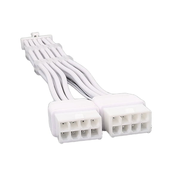 Yammee PCIE5.0 16Pin Male to 2X8Pin Female GPU Cable Perfect For White Themed PC Build