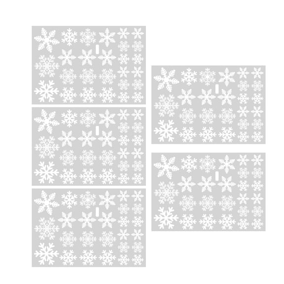 Yammee PVC White Snowflake Sticker 27 Pcs/Sheet Static Electricity Removable Decal for Christmas Festival Winter Themed Party