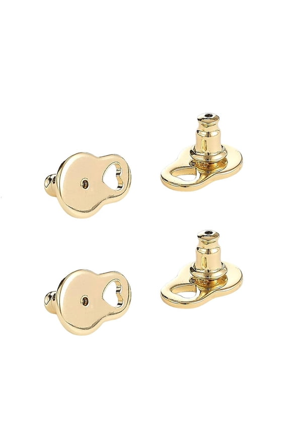 Yammee Pack Of 4 Gold Tone Earring Supports Secure Holder For Heavy Studs Prevents Sagging Ears