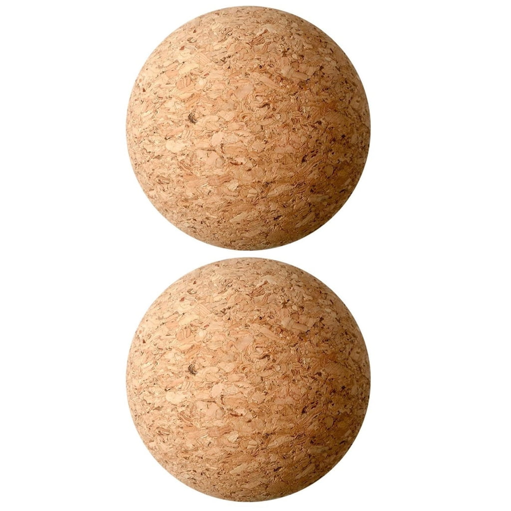 2-Pack Wooden Ball Wine Cork Stoppers - For Wine Decanters, Carafes & Bottles, Airtight Seal Preserves Freshness