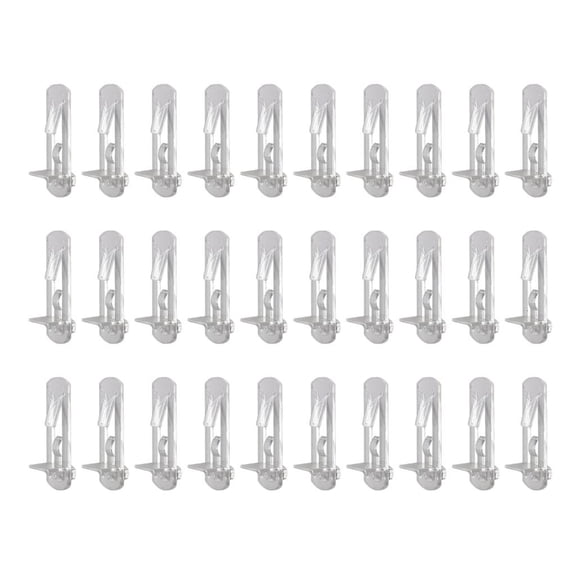 Yammee Pack of 30 Shelf Support Peg Clear Plastic Locking Shelf Support Pin Clips set