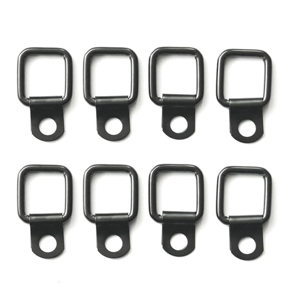 Yammee Pack of 8 Cargo Tie Down Anchors Hooks, Heavy Duty Black Rings Bolts Forged- Lashing Rings Trailer Anchors Hooks