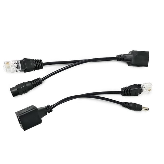 Yammee Passive PoE Injector and Splitter Kit for IPCameras and Wireless Access Points with DC5.5x2.1mm Connectors RJ45 Plugs
