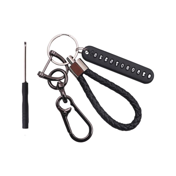 Yammee Phone Number Card Key Chain Phone Number Plate Keyring Key Chain Holder