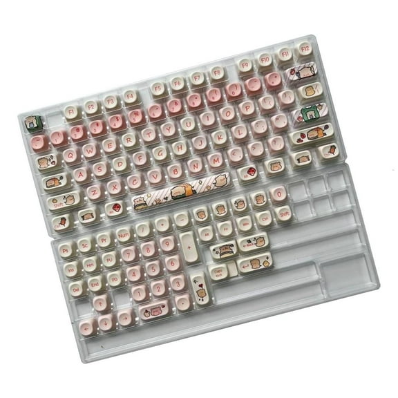 Yammee Pink Pig Theme Keycaps PBT Profile MOA 118Keys for Layout Mechanical Keyboards Customize Key Caps
