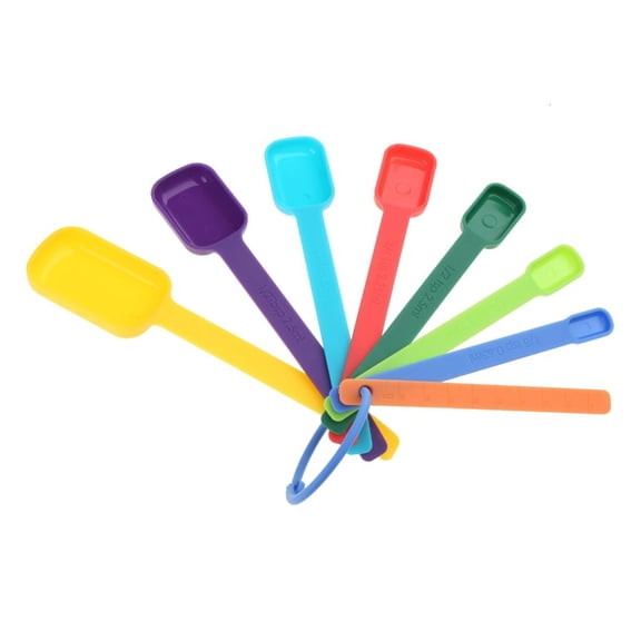 Yammee Plastic Texture Tablespoons and Teaspoons for Cooking Baking Dishwasher Safety