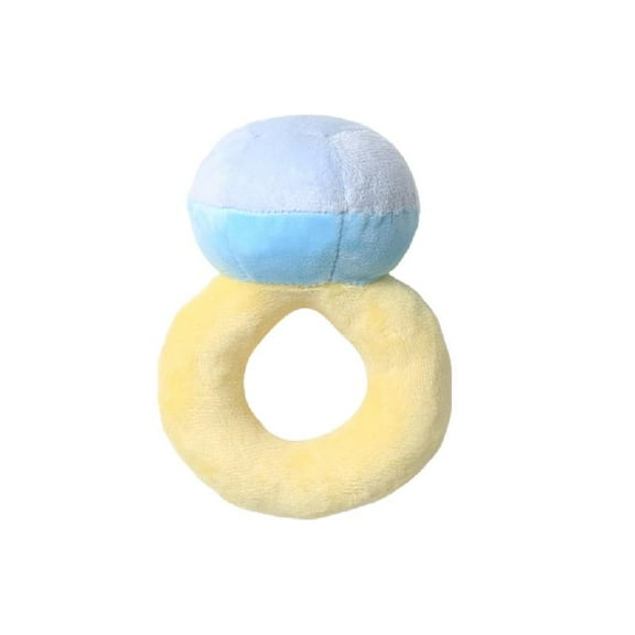 Yammee Plush Dog Chew Toy for Aggressive Chewer Stuffed Engagement Ring Shape Teether