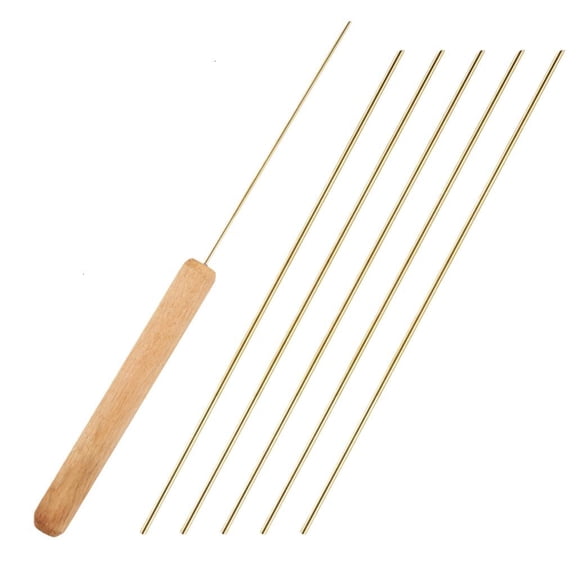 Yammee Portable Baits Needle Rigging Baits Threader Fishing Tool with Wooden Handle