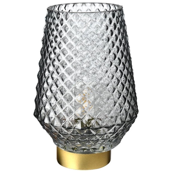 Yammee Portable Glass Faceted Lamp Portable Nightstand Lamp for Indoor and Outdoor Spaces Offers Warm and Inviting Light