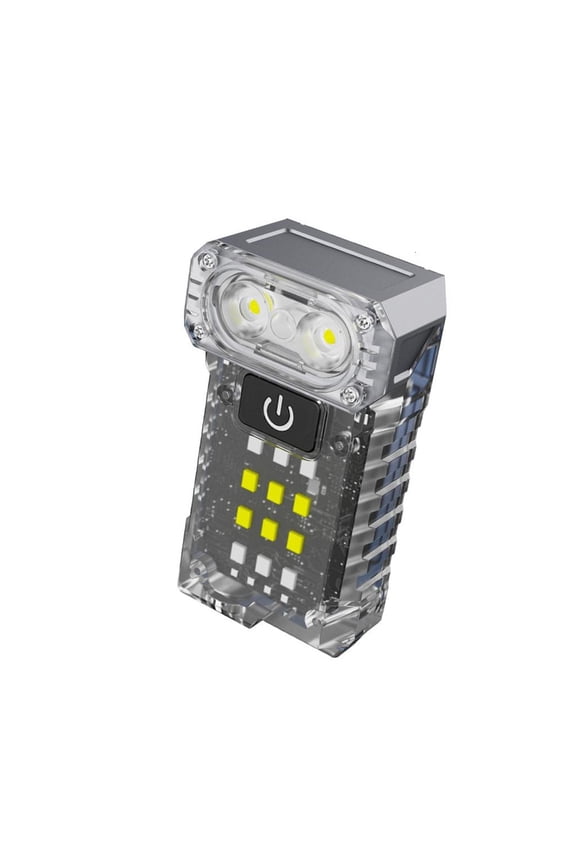 Yammee Portable Keychain Light Rotating Head Flashlight Double Light Source Torch