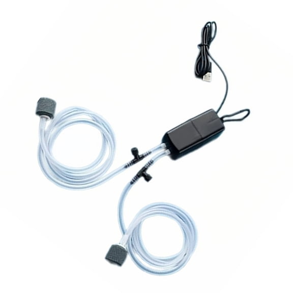 Yammee Portable USB Double Outlet Air Pumps for Aquariums Fish Tanks Oxygenation