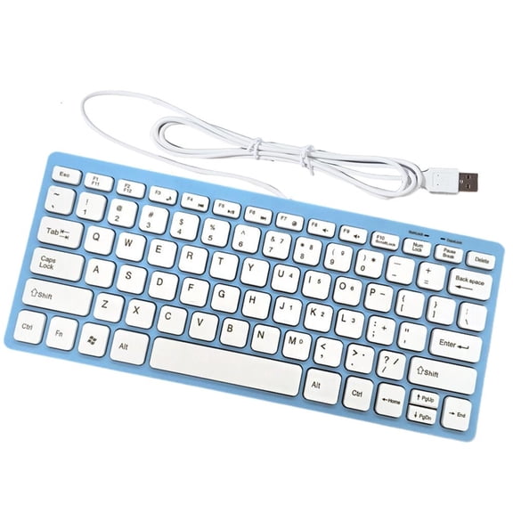 Yammee Portable Wireds USB Mini Keyboards 78 Key Thin Ergonomic Style for Business and Home Use