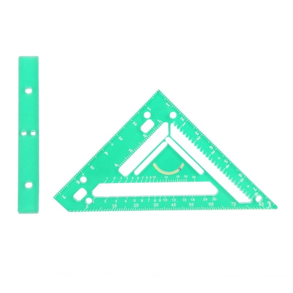 Yammee Positioning Ruler Rafter Square Plastic Rafter Square Tool with Bubble Jig Block Carpentry Squares High Precision