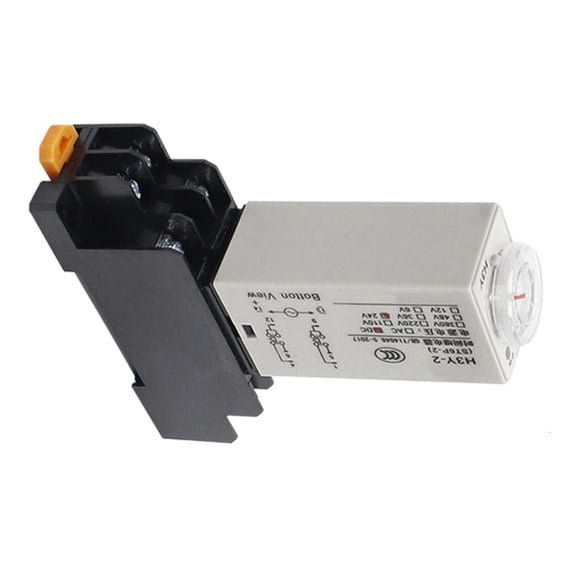 Yammee Power-on Delay Rotary Knob Delay Timers With Base Socket Power On Time Relays