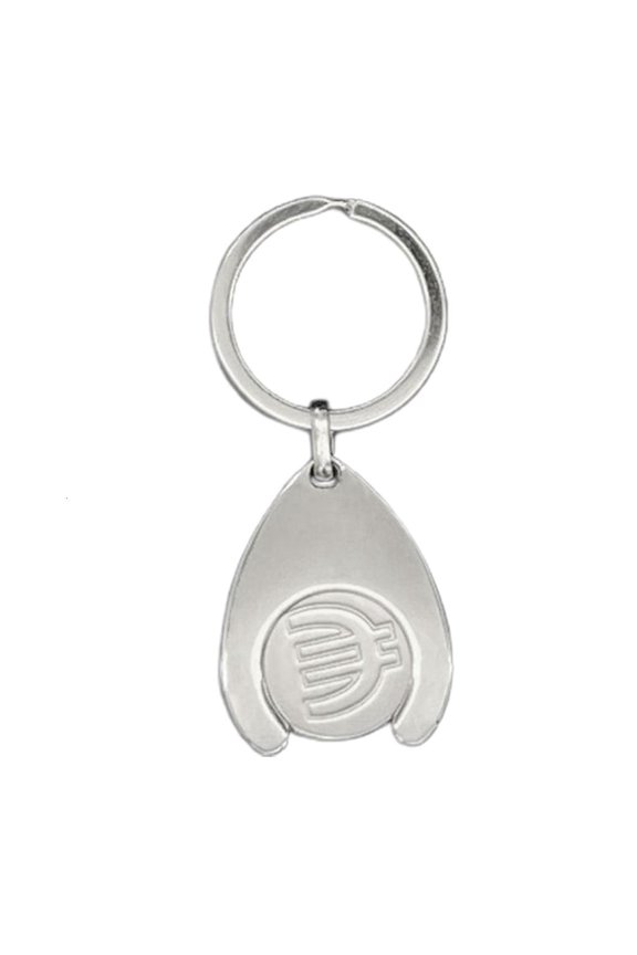 Yammee Practical Metal Coin Holder Keychain Euro/Cart/Blank Tokens Keyring for Shopping