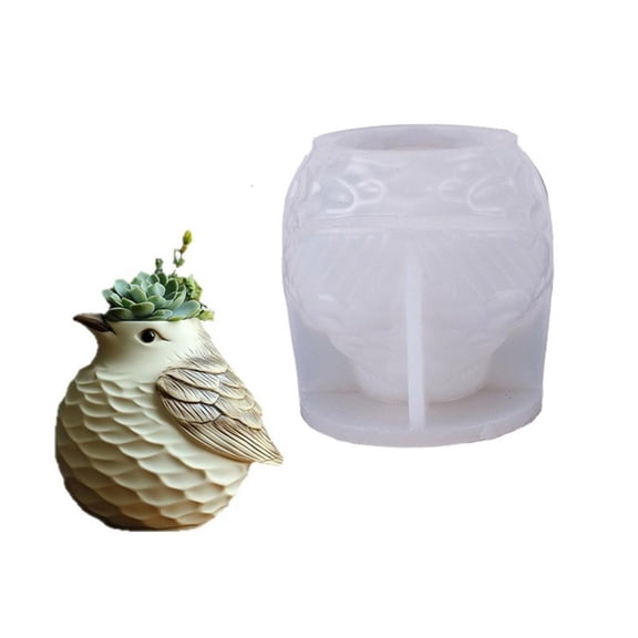 Yammee Premium Silicone Bird Shape Mold For Concrete Planters And Handmade Gifts