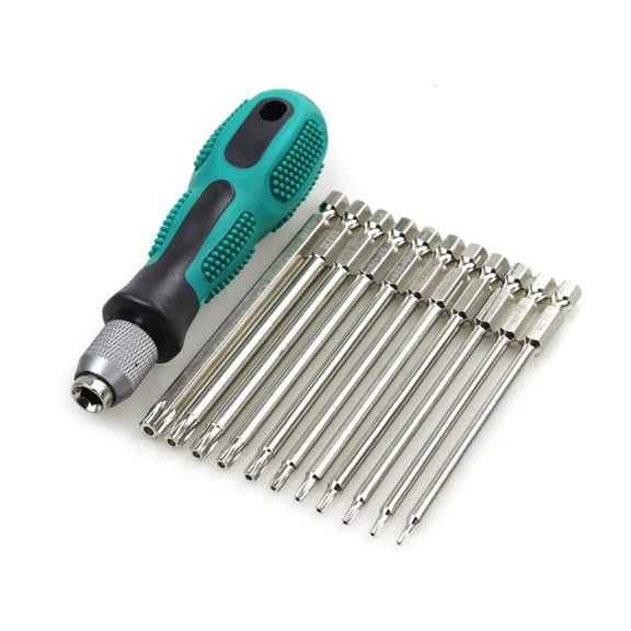 Yammee Professional 12Piece Torx Screwdriver Set, Long Hexagonal Magnetic Screwdrivers