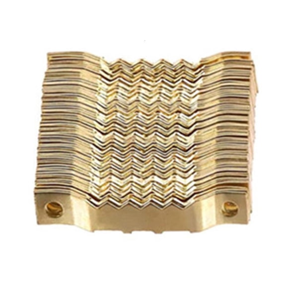 Yammee Quality Metal Mounts 100 Set of Gold Mounts & Screws Sawtooth Picture Hangers Bulk Simple Installation for Art Display