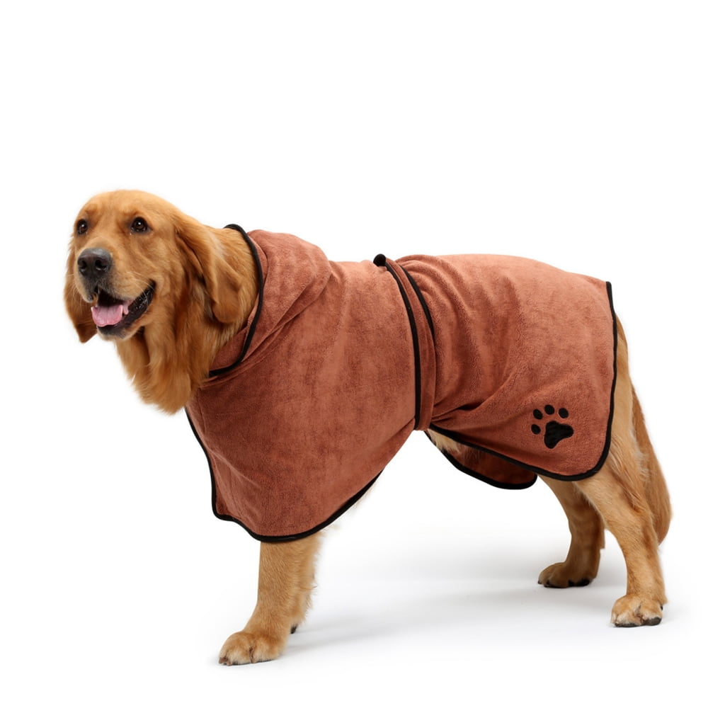 Yammee Quick Dry Bath Towel Soft Bath Robe for Medium Large Dogs Pet Hooded Beach Towel