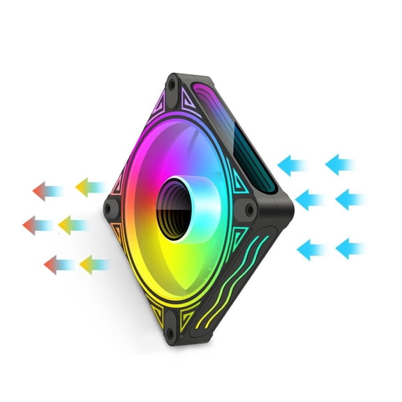 Yammee Quiet Operation 120mm ARGB Computer Case Fan 4Pin PWM Connectors Optimized Blade Design For Efficient Cooling Devices