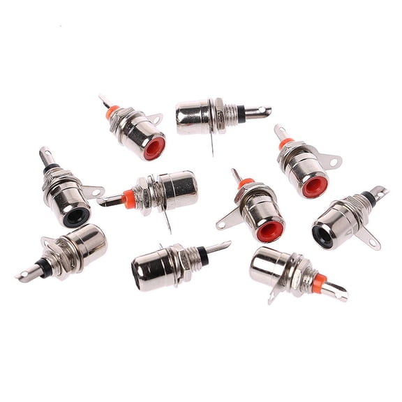 Yammee RCAPhono Chassis Panel Socket Adapter Phono Plug JacksAudios Amplifier Connector